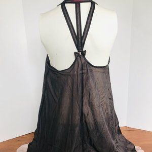 BETSEY JOHNSON Black Pink Ruffle Lingerie Slip